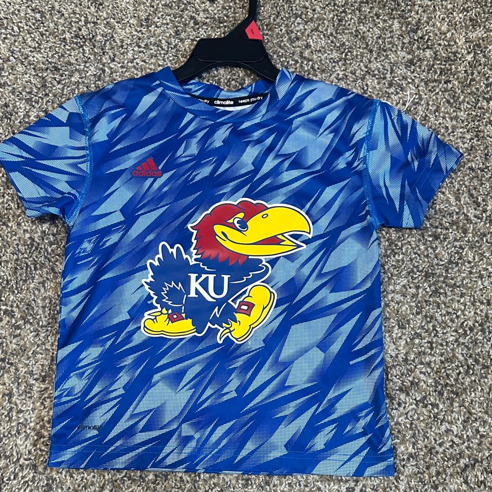 Adidas Kids Blue and Red Graphic Tee